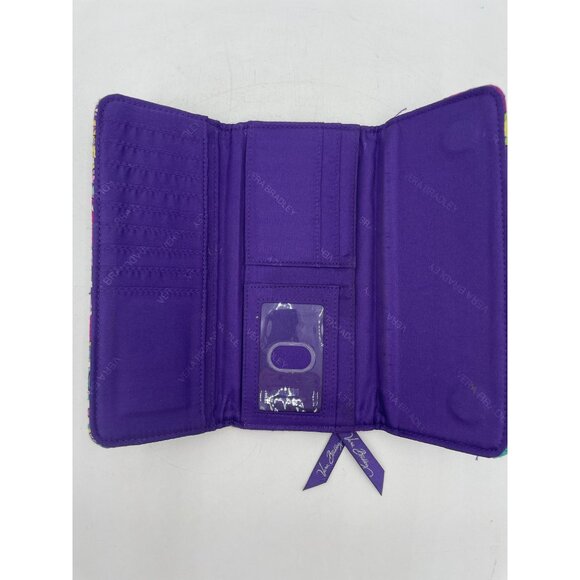 Vera Bradley Colorful Paisley Quilted Wallet Multiple Compartments & ID Slot - Picture 3 of 5